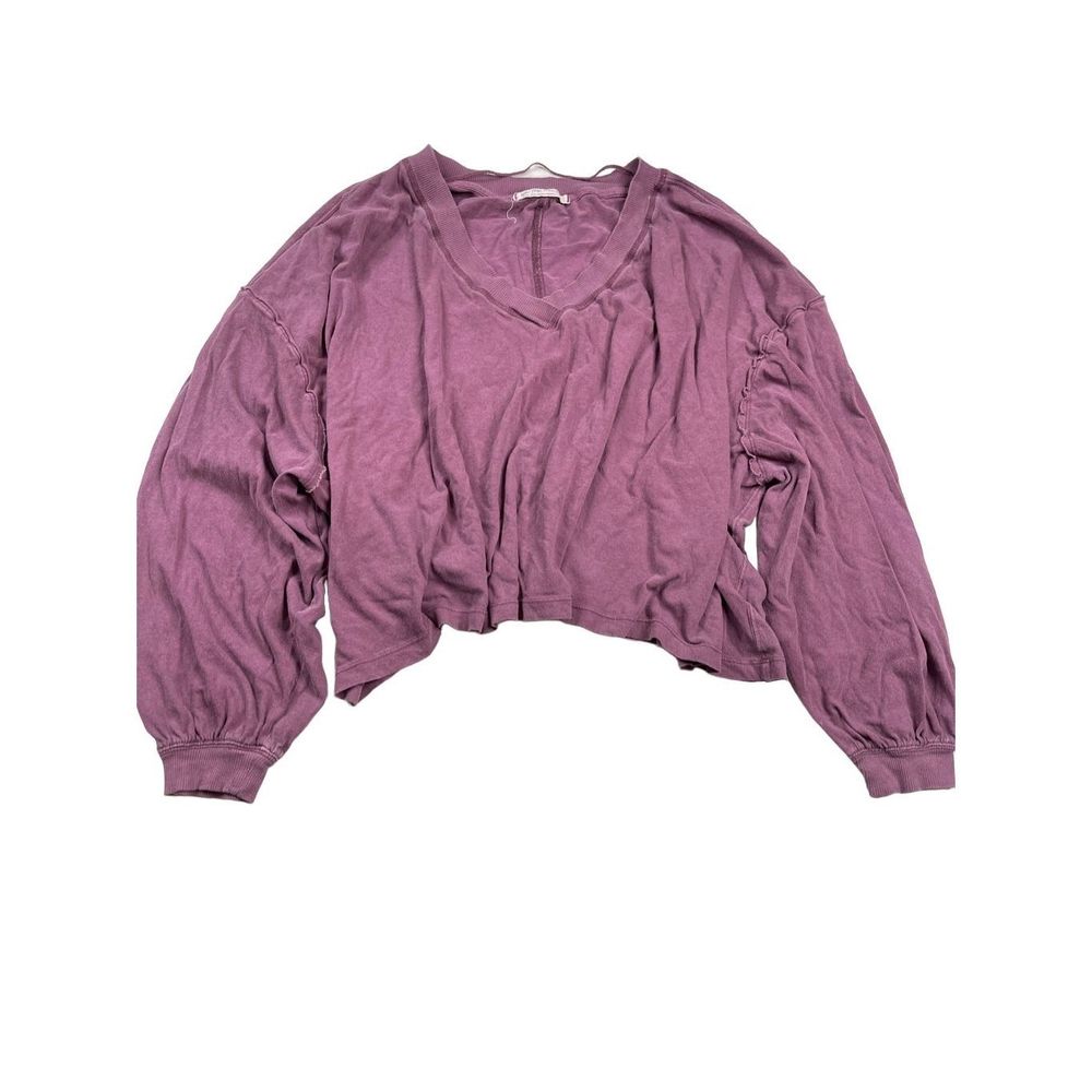 Free People Buffy Balloon Sleeve Top in Plum Blossom size M - Picture 1 of 13